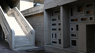 Foto, Innenansicht eines Rohbaus aus klimafreundlichem Beton.