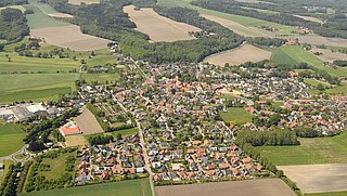 Foto, Luftaufnahme der Gemeinde Ostercappeln.