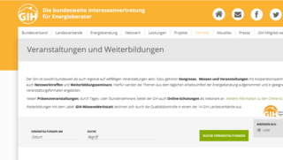 Screenshot GIH-Website