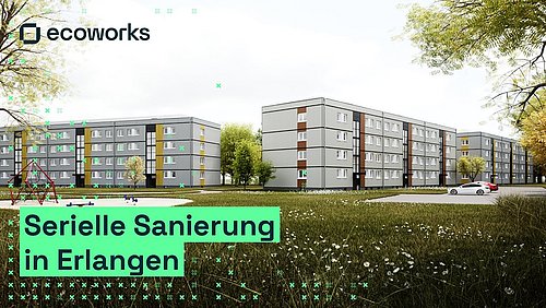 Screenshot aus dem Video "Erste Einblicke in die serielle Sanierung eines Quartiers | ecoworks & Gewobau Erlangen" als Vorschau.