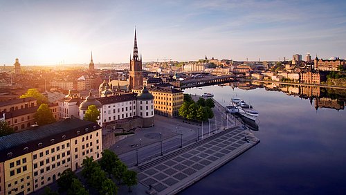 Foto, Blick von oben auf die Stadt Kopenhagen.