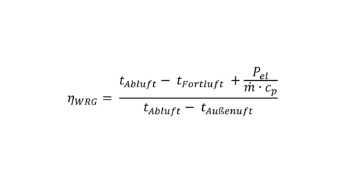 Grafik, mathematische Formel zur Berechnung des Wärmebereitstellungsgrads