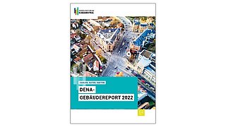 Grafik, Deckblatt des Gebäudereports 2022 der Deutschen Energie-Agentur.