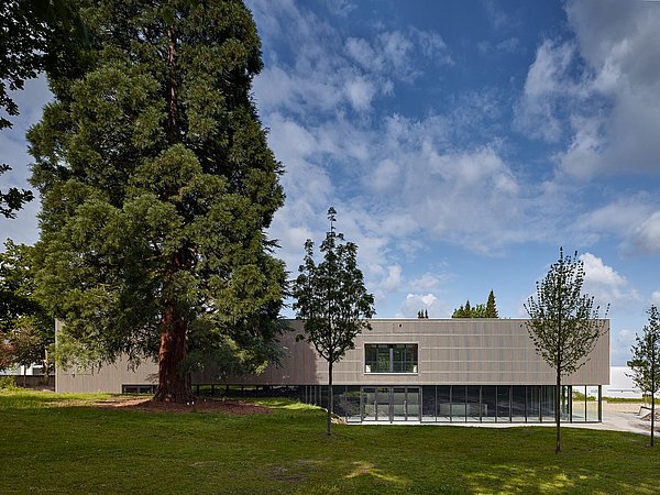 Foto, Außenaufnahme des DBU-Passivhauses