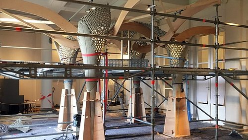 Foto, Errichtung des Rosenstein Pavillons.