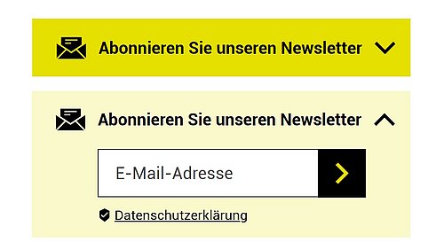Grafik, Screenshot der Newsletter-Anmeldung auf der Startseite des Gebäudeforums klimaneutral.
