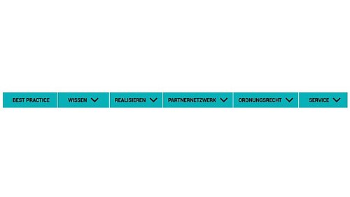 Grafik, Screenshot der Hauptnavigation der Website des Gebäudeforums klimaneutral.